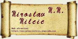 Miroslav Milčić vizit kartica